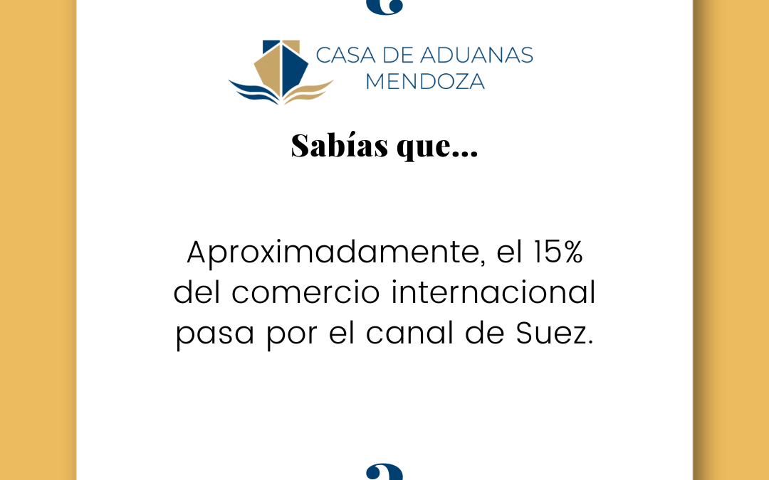 Aproximadamente el 15% del comercio internacional pasa por el canal de Suez.