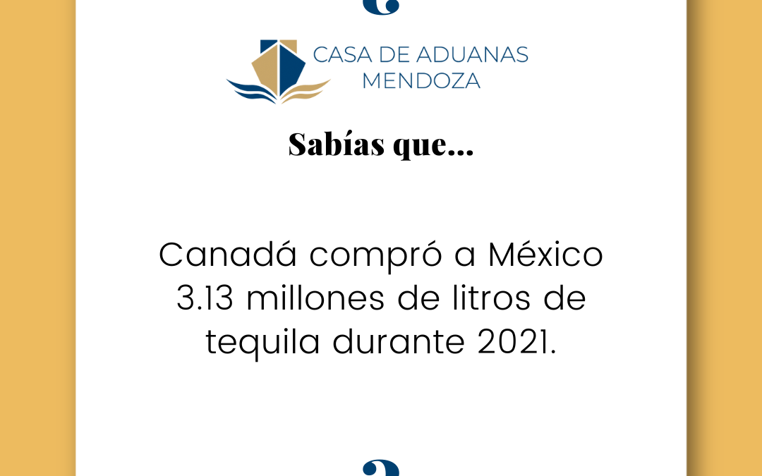 Canadá compró a México 3.13 millones de litros de tequila durante 2021.