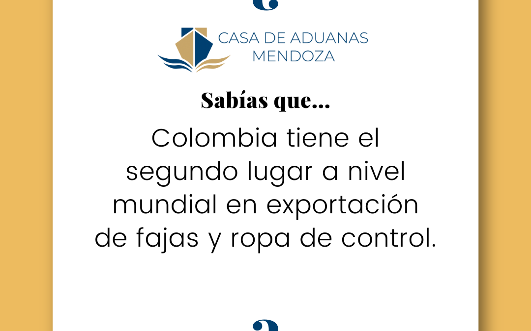 Colombia tiene el segundo lugar a nivel mundial en exportación de fajas y ropa de control.￼