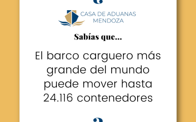 El barco carguero más grande del mundo puede mover hasta 24.116 contenedores.