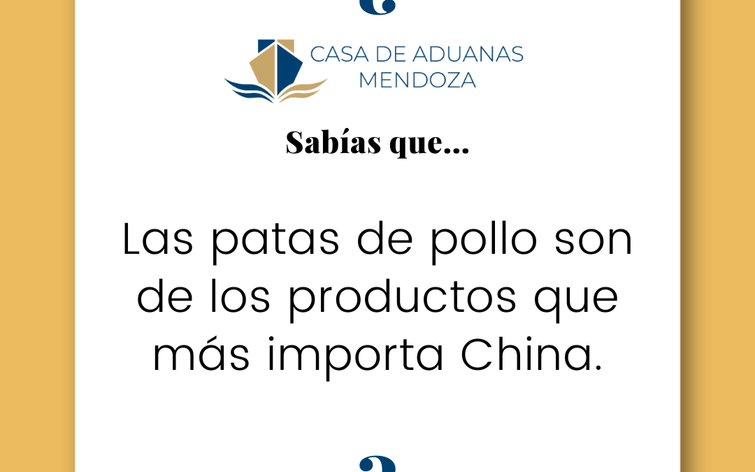 Las patas de pollo son de los productos que más importa China.