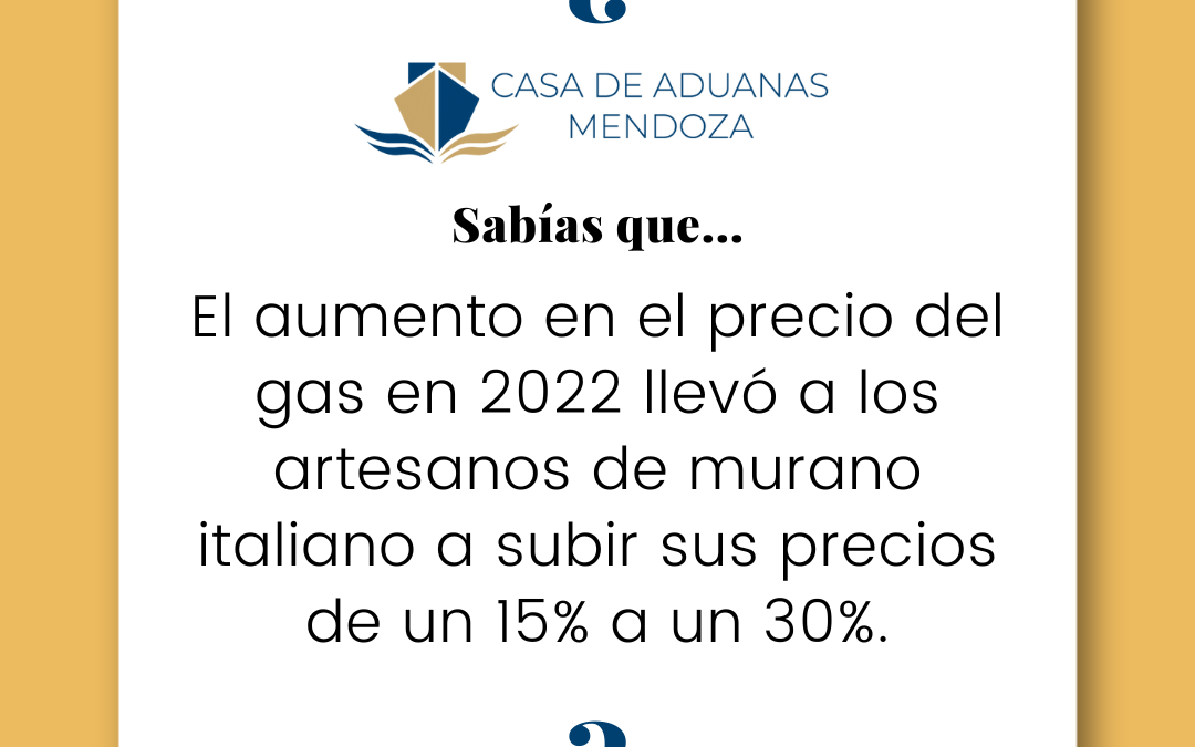 El aumento en el precio del gas en 2022 llevó a los artesanos de murano italiano a subir sus precios de un 15% a un 30%.