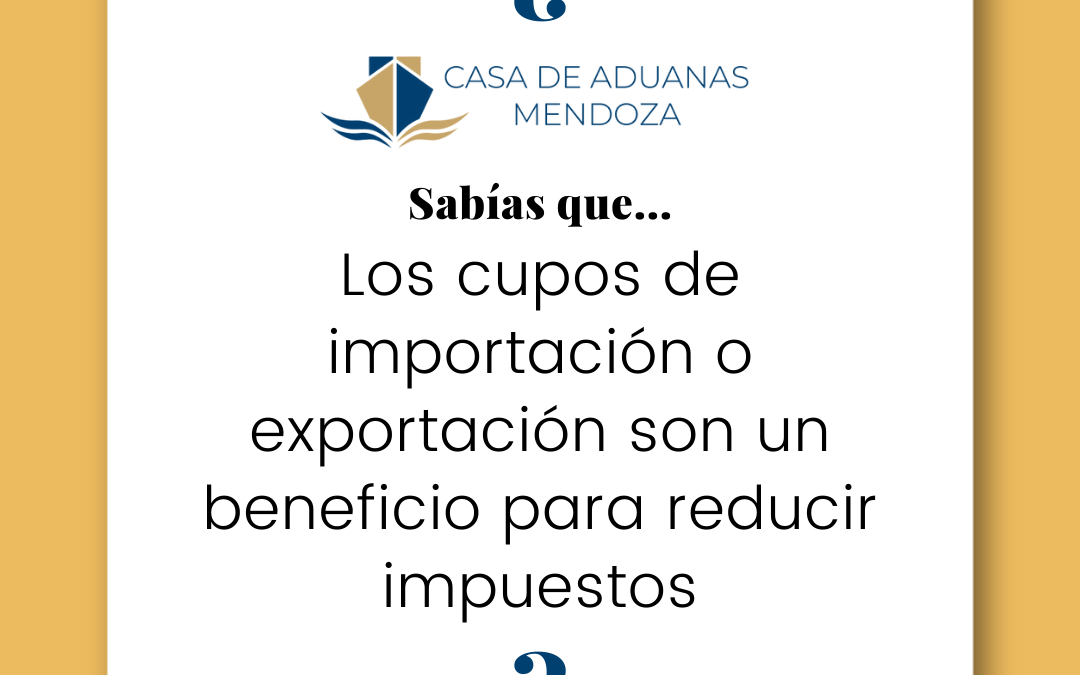 Los cupos de importación o exportación son un beneficio para reducir impuestos.